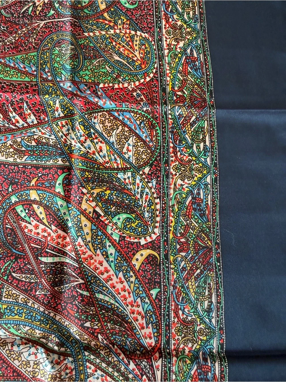 Liberty of London Silk Scarf Navy Paisley 26x26